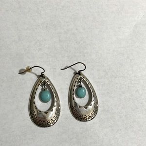 Teardrop Earrings with Turquoise stone